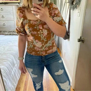 Bohme Floral Puff Sleeve Top